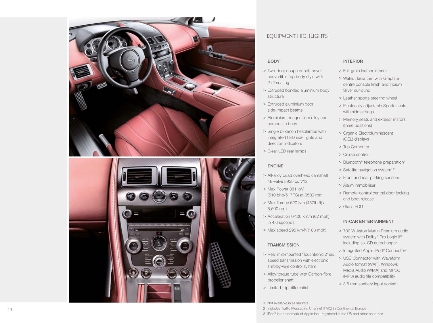 2012 Aston Martin Model Range Brochure Page 31